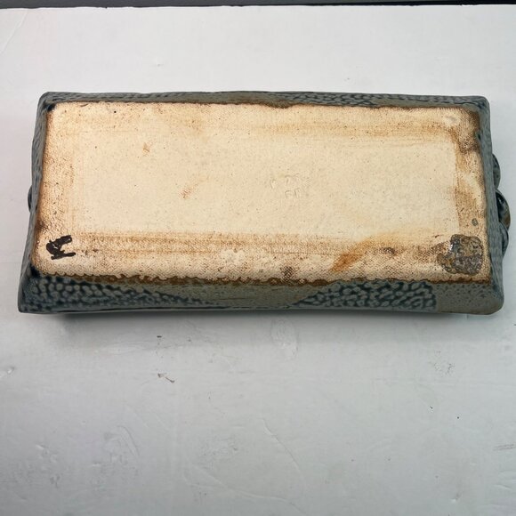 Stoneware Handmade Tray With Twisted Handles & Earthy Glaze Finish - Picture 5 of 10